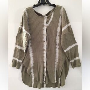 Intimately Free People Womens Olive
Green Brown Tie Dye Oversized Tunic Top
S